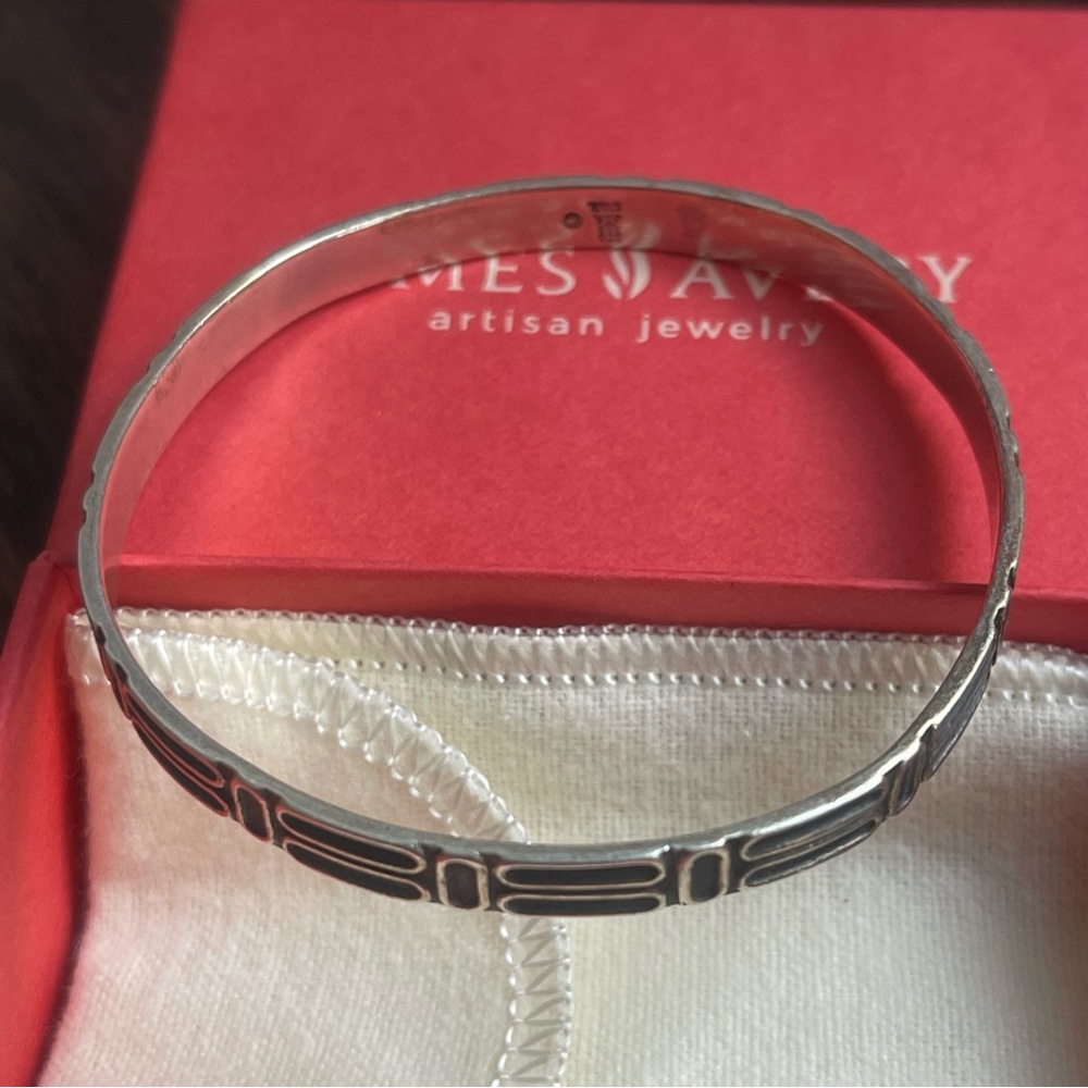 James Avery Silver Geometric Patterned Bangle - image 6